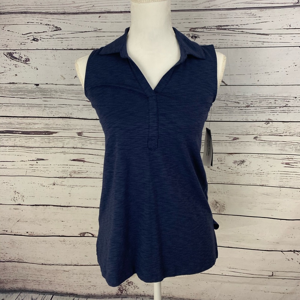 🌵Jones New York Navy Blue Sleeveless Casual Top